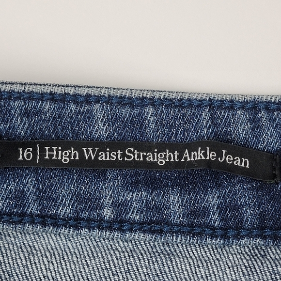 Talbots Women's High Waist Straight Leg Ankle Sequin Side Stripe Jean  Sz 16 NEW - Picture 12 of 16